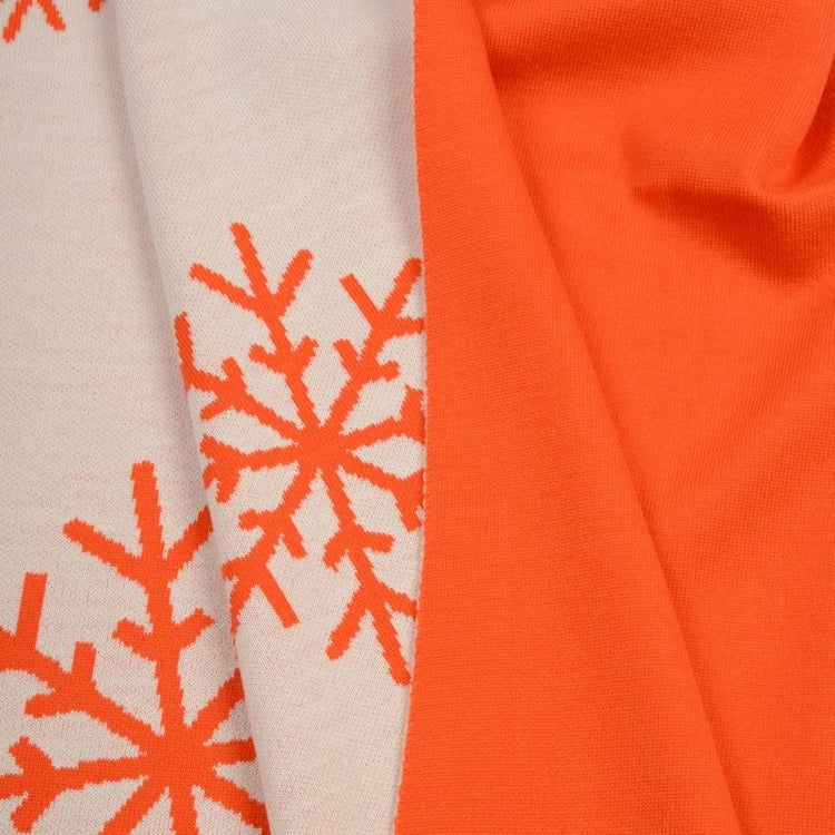 Decke 140x180cm 13 Snowflakes,  weiß/orange - Lenz & Leif