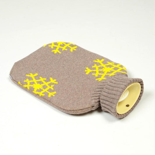 Wärmflasche Snowflakes, beige/gelb - Lenz & Leif