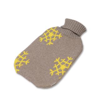 Wärmflasche Snowflakes, beige/gelb - Lenz & Leif