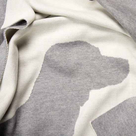 Decke 140x180cm Dog, grau/weiß - Lenz & Leif