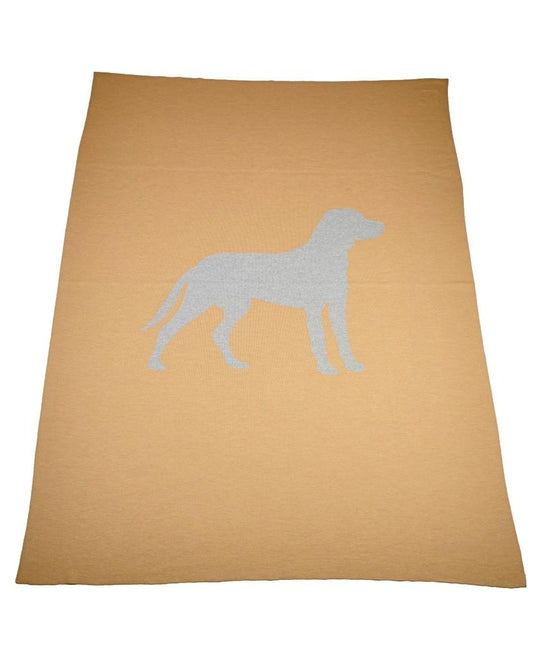 Decke 140x180cm Dog, camel/grau - Lenz & Leif