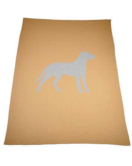 Decke 140x180cm Dog, camel/grau - Lenz & Leif
