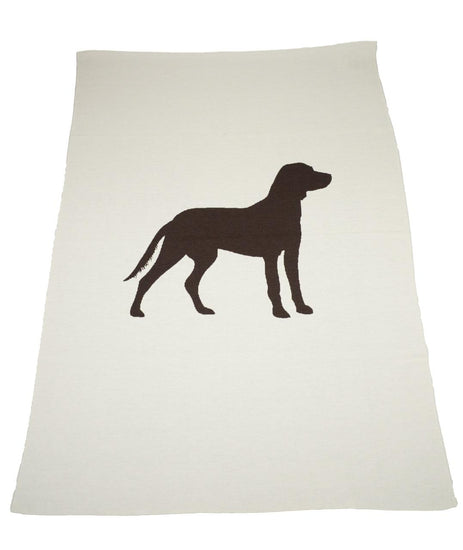 Decke 140x180cm Dog, weiß/braun - Lenz & Leif