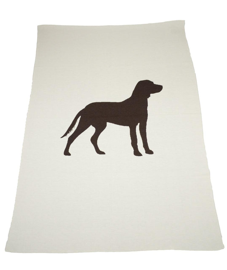 Decke 140x180cm Dog, weiß/braun - Lenz & Leif