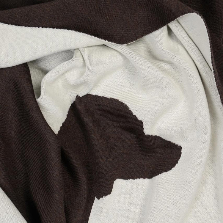 Decke 140x180cm Dog, weiß/braun - Lenz & Leif