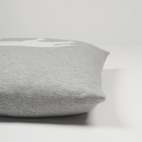 Kissenhülle 50x50cm Dog, grau/weiß - Lenz & Leif