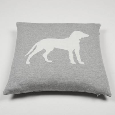 Kissenhülle 50x50cm Dog, grau/weiß - Lenz & Leif