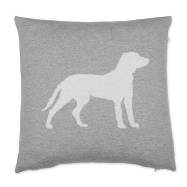 Kissenhülle 50x50cm Dog, grau/weiß - Lenz & Leif