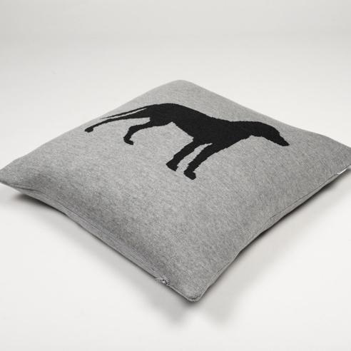 Kissenhülle 50x50cm Dog, grau/dunkelgrau - Lenz & Leif