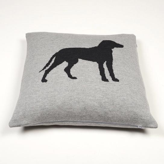 Kissenhülle 50x50cm Dog, grau/dunkelgrau - Lenz & Leif