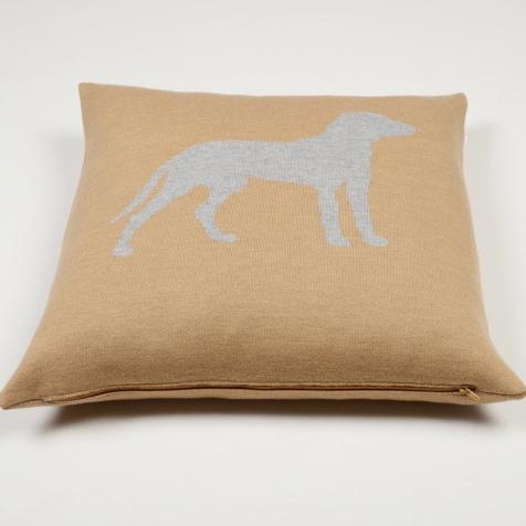 Kissenhülle 50x50cm Dog, camel/grau - Lenz & Leif
