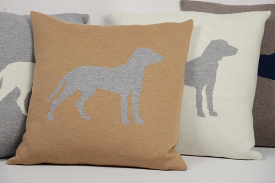 Kissenhülle 50x50cm Dog, camel/grau - Lenz & Leif