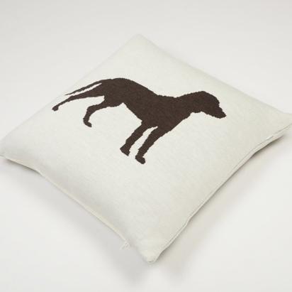 Kissenhülle 50x50cm Dog, weiß/braun - Lenz & Leif