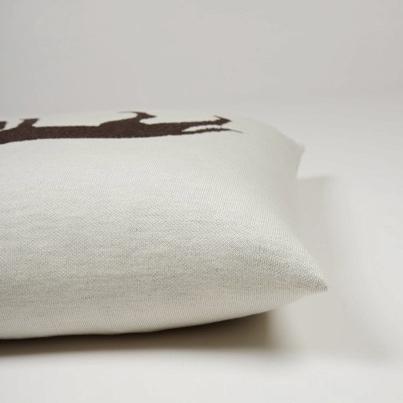 Kissenhülle 50x50cm Dog, weiß/braun - Lenz & Leif