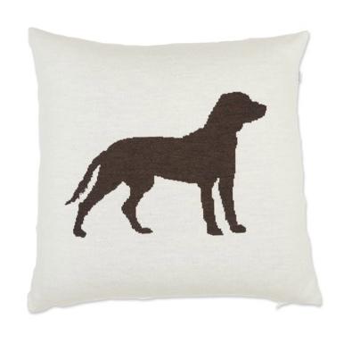 Kissenhülle 50x50cm Dog, weiß/braun - Lenz & Leif