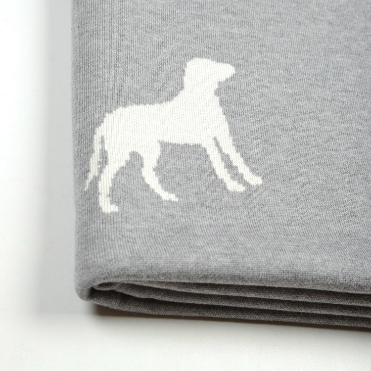 Decke 140x180cm Dogs, grau/weiß - Lenz & Leif