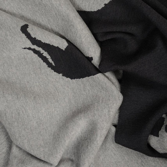 Decke 140x180cm Dogs, grau/dunkelgrau - Lenz & Leif