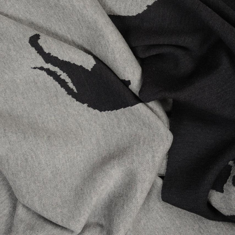 Decke 140x180cm Dogs, grau/dunkelgrau - Lenz & Leif