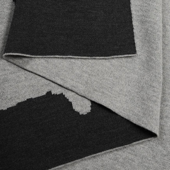 Decke 140x180cm Dogs, grau/dunkelgrau - Lenz & Leif