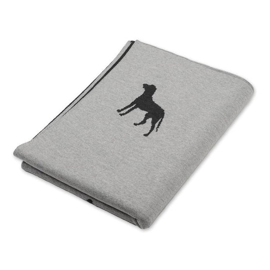Decke 140x180cm Dogs, grau/dunkelgrau - Lenz & Leif
