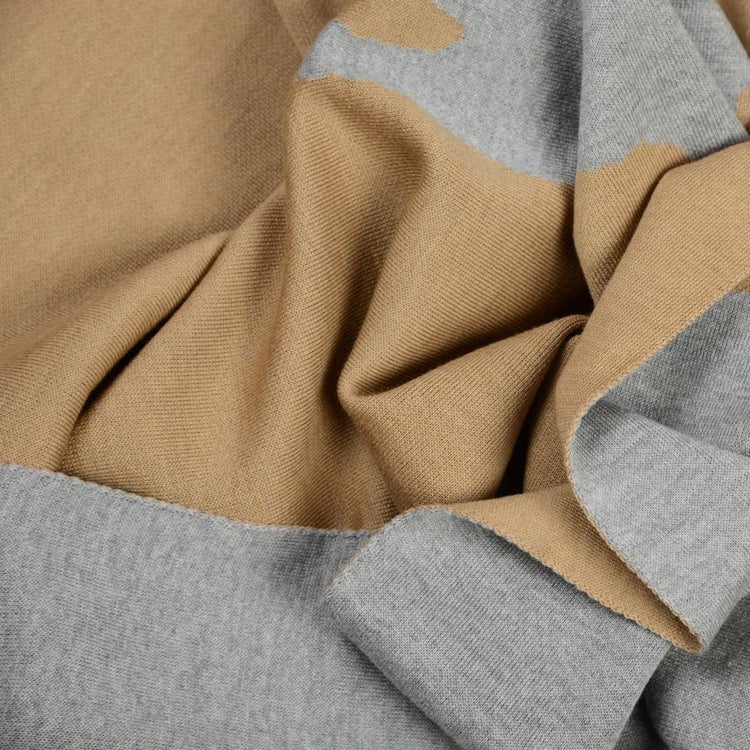 Decke 140x180cm Dogs, camel/grau - Lenz & Leif