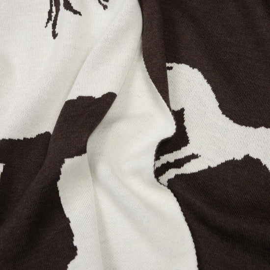 Decke 140x180cm Dogs, weiß/braun - Lenz & Leif