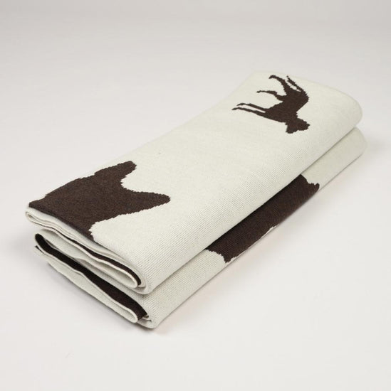 Decke 140x180cm Dogs, weiß/braun - Lenz & Leif