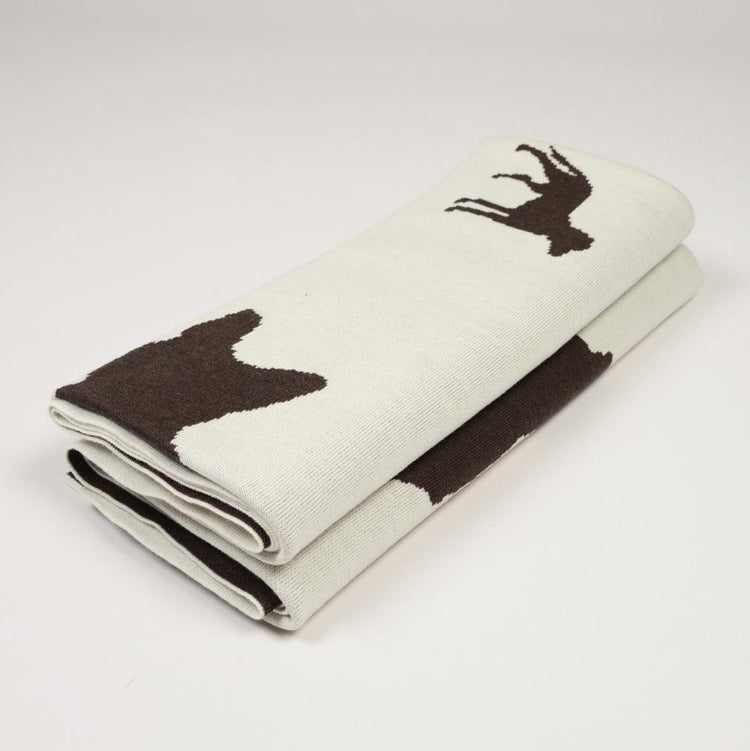 Decke 140x180cm Dogs, weiß/braun - Lenz & Leif