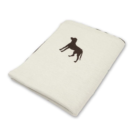 Decke 140x180cm Dogs, weiß/braun - Lenz & Leif