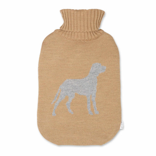 Wärmflasche Dog, camel/grau - Lenz & Leif