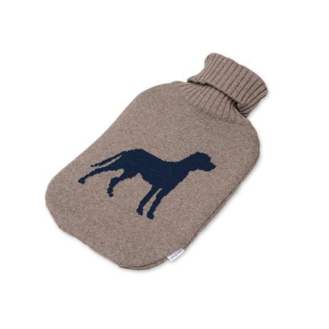 Wärmflasche Dog, beige/dunkelblau - Lenz & Leif