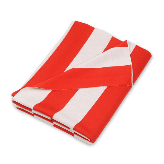 Decke 140x180cm Stripes, rot/weiß - Lenz & Leif