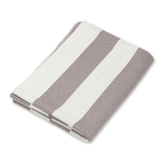 Decke 140x180cm Stripes, beige/weiß - Lenz & Leif