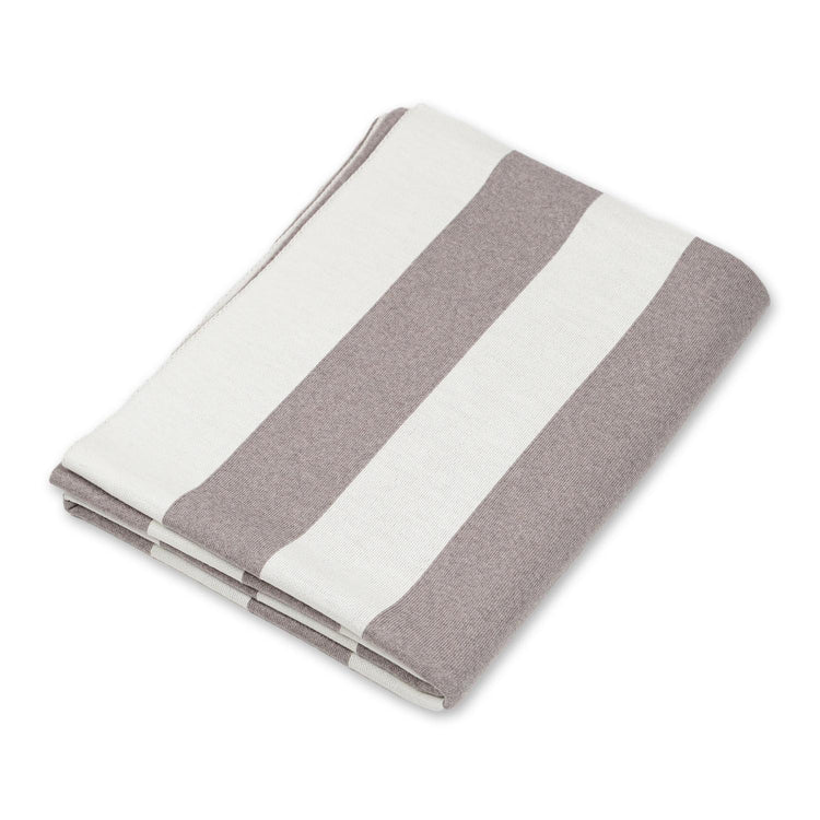 Decke 140x180cm Stripes, beige/weiß - Lenz & Leif