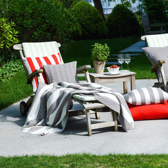 Kissenhülle 50x50cm Stripes, rot/weiß - Lenz & Leif