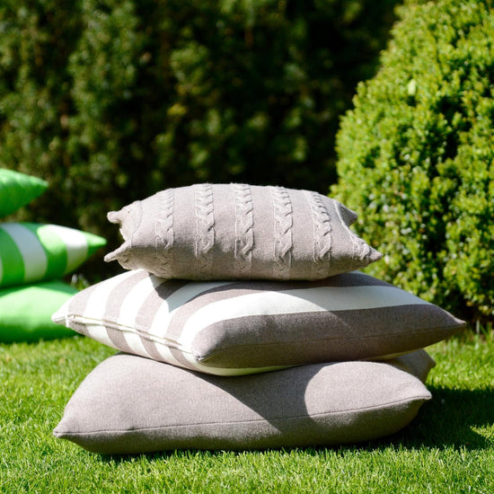 Kissenhülle 50x50cm Stripes, beige/weiß - Lenz & Leif