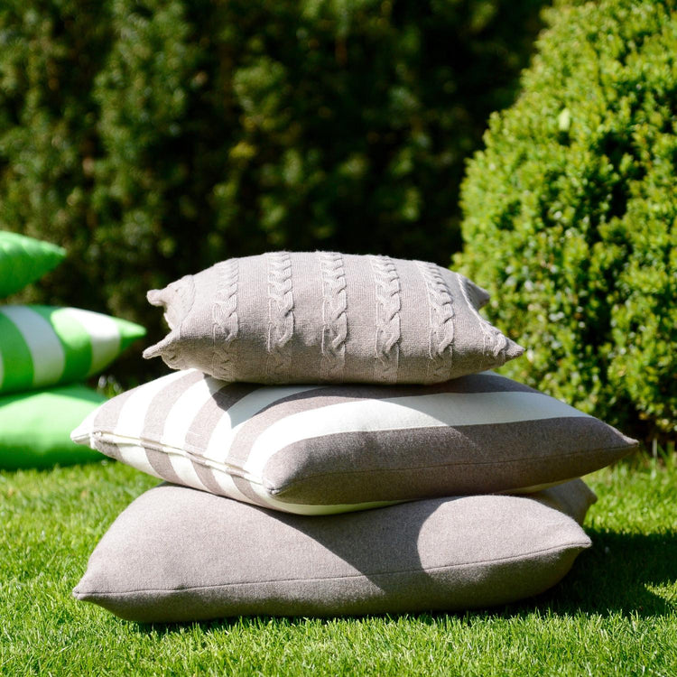 Kissenhülle 50x50cm Stripes, beige/weiß - Lenz & Leif