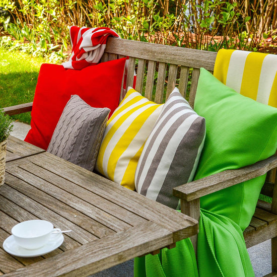 Kissenhülle 50x50cm Stripes, beige/weiß - Lenz & Leif