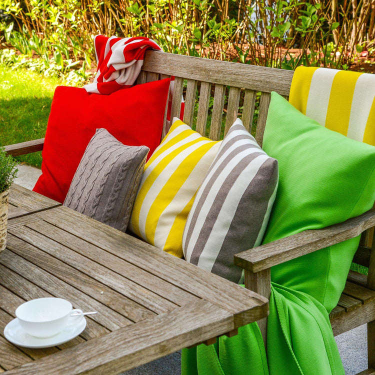 Kissenhülle 50x50cm Stripes, beige/weiß - Lenz & Leif