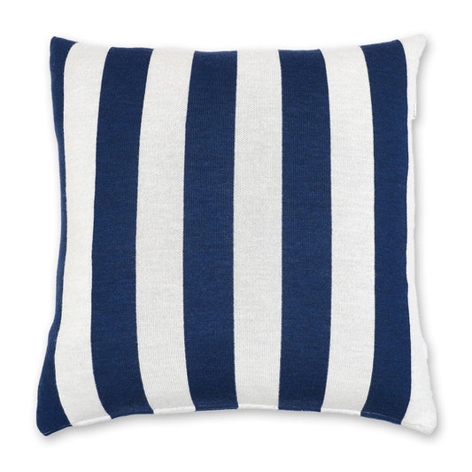 Kissenhülle 50x50cm Stripes, dunkelblau/weiß - Lenz & Leif