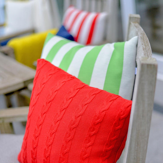 Kissenhülle 50x50cm Stripes, hellgrün/weiß - Lenz & Leif