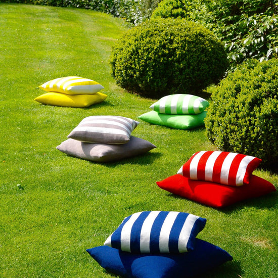 Kissenhülle 50x50cm Stripes, gelb/weiß - Lenz & Leif