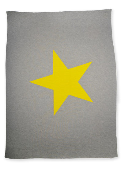 Decke 140x180cm Star, grau/gelb - Lenz & Leif