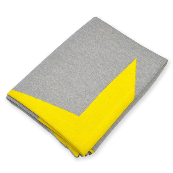 Decke 140x180cm Star, grau/gelb - Lenz & Leif