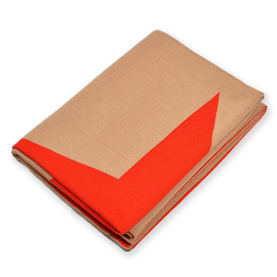 Decke 140x180cm Star, camel/rot - Lenz & Leif