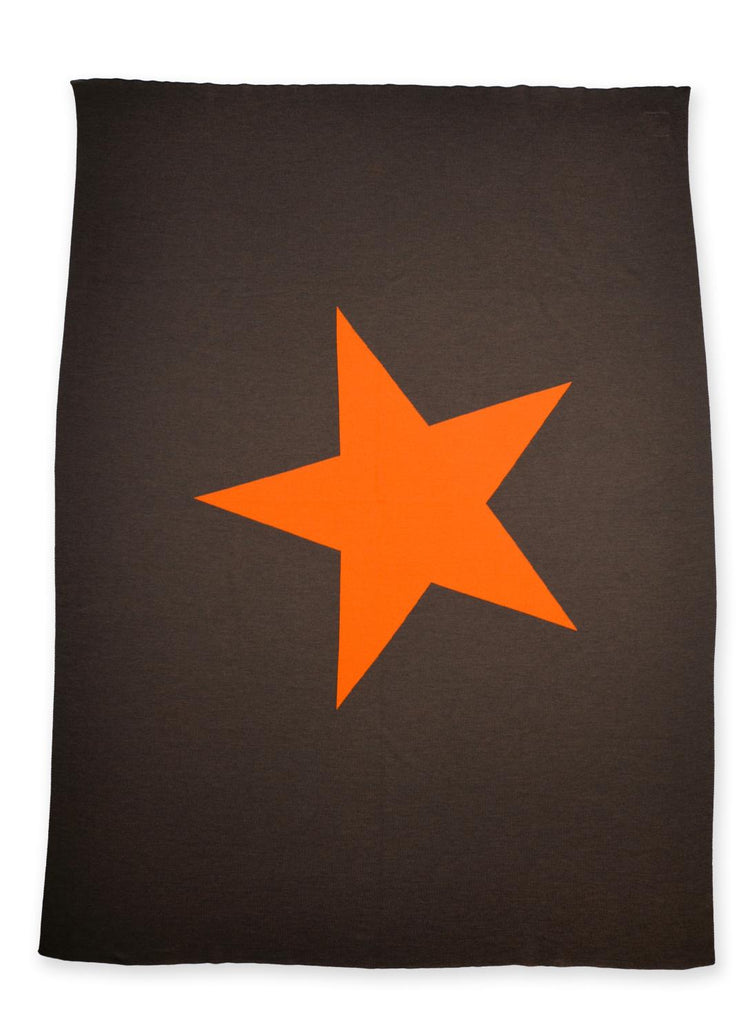 Decke 140x180cm Star, braun/orange - Lenz & Leif