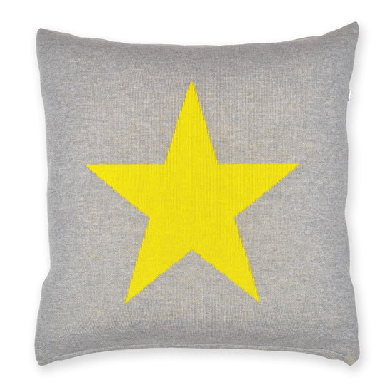 Kissenhülle 50x50cm Star, grau/gelb - Lenz & Leif