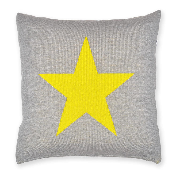 Kissenhülle 50x50cm Star, grau/gelb - Lenz & Leif