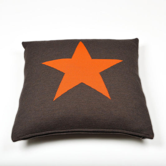 Kissenhülle 50x50cm Star, braun/orange - Lenz & Leif