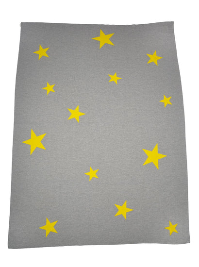 Decke 140x180cm Stars, grau/gelb - Lenz & Leif